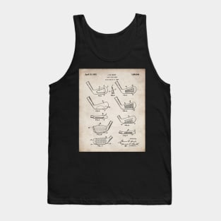 Golfing Iron Patent - Golf Fan Golfer Gift Art - Antique Tank Top